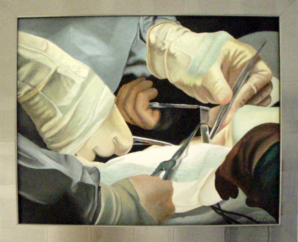 Surgical Artwork Commissioned by Sir. Ara Darzi at St. Mary’s Hospital, Paddington, as a series of oil paintings and a wall mural for the Academic Surgical Department.